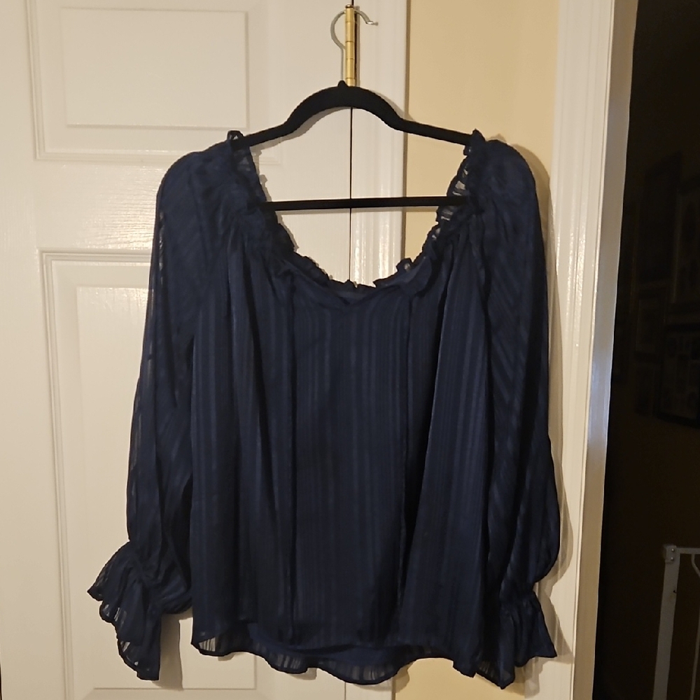 Elegant Navy Blue Women's Top
